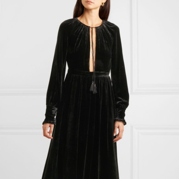 Ulla Johnson Dresses & Skirts - Ulla Johnson: Talitha tie-neck velvet midi dress